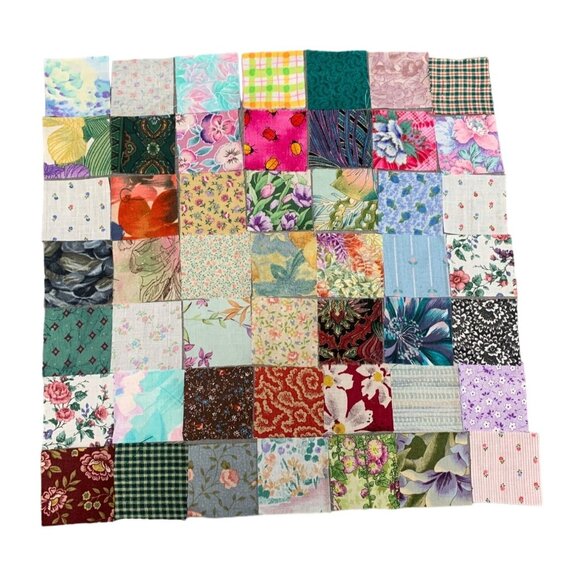 Vintage Precut Cotton Fabric Squares Quilt Patchwork Assortment - 196 2” Pieces - Picture 1 of 5